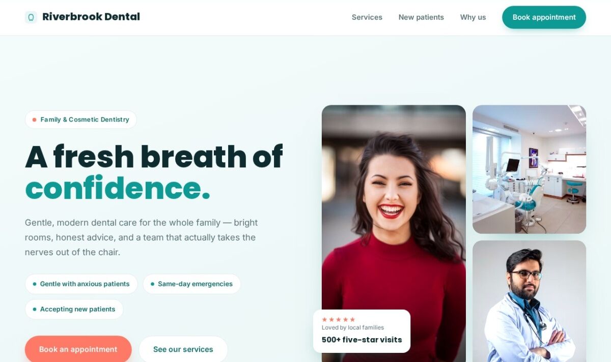 Riverbrook Dental website design concept
